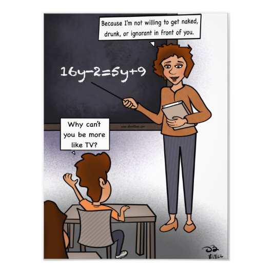 Leerkrachten als tv-sterren foto afdruk (Voorkant)