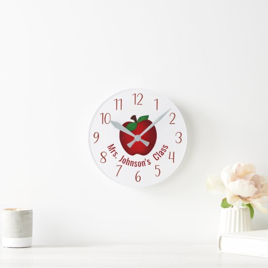 Leerkrachten Apple Personalized Ronde Klok (Huis)