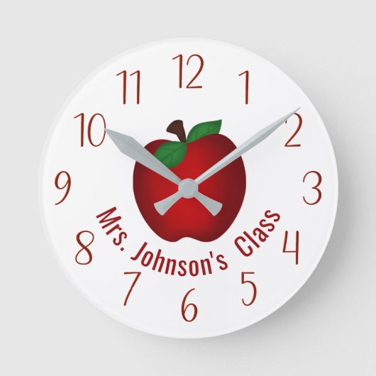 Leerkrachten Apple Personalized  Ronde Klok (Voorkant)