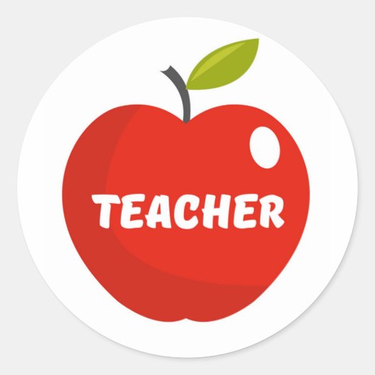 Leerkrachten Apple Ronde Sticker (Voorkant)