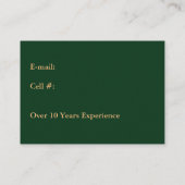 Leerkrachten assistent donkergroen met Sinaasappel Visitekaartje (Achterkant)