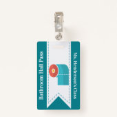 Leerkrachten Bathroom Hall Pass Badge (Achterkant met clip)