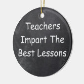 Leerkrachten Beste lessen Chalkboard Design Gift I Keramisch Ornament (Links)