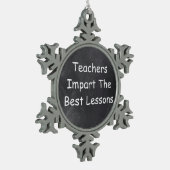 Leerkrachten Beste lessen Chalkboard Design Gift I Tin Sneeuwvlok Ornament (Links)