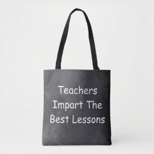 Leerkrachten Beste lessen Chalkboard Design Gift I Tote Bag