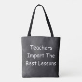 Leerkrachten Beste lessen Chalkboard Design Gift I Tote Bag (Achterkant)