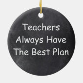 Leerkrachten beste plan-bord ontwerp-cadeauidee keramisch ornament (Achterkant)