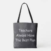 Leerkrachten beste plan-bord ontwerp-cadeauidee tote bag (Achterkant)