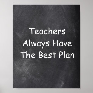 Leerkrachten Beste plan Chalkboard Klasse Decorati Poster