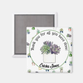 Leerkrachten cadeau bedankt magneet (Voorkant / Achterkant)