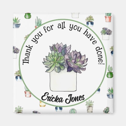 Leerkrachten cadeau bedankt magneet (Voorkant)