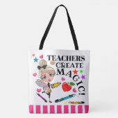 Leerkrachten Creëer Magisch - Zie Achterzijde - Ca Tote Bag (Voorkant)