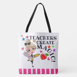 Leerkrachten Creëer Magisch - Zie Achterzijde - Tote Bag