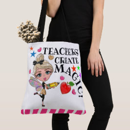 Leerkrachten Creëer Magisch - Zie Achterzijde - Tote Bag