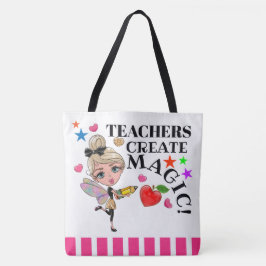 Leerkrachten Creëer Magisch - Zie Achterzijde - Tote Bag