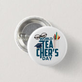 Leerkrachten Dag Sleutelhanger Ronde Button 3,2 Cm (Voorkant /achterkant)