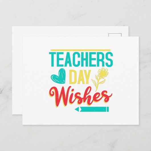 Leerkrachten dag wil briefkaart (Voorkant / Achterkant)