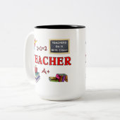 Leerkrachten doen het met klasse tweekleurige koffiemok (Voorkant links)