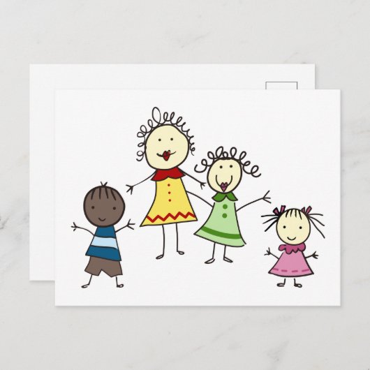 Leerkrachten en Kinderen Briefkaart (Voorkant / Achterkant)