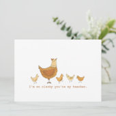 Leerkrachten en kippen Funny Kaart (Staand voorkant)