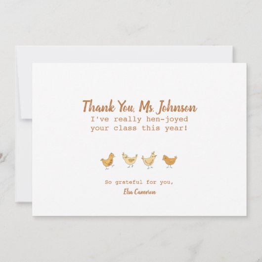 Leerkrachten en kippen Funny Kaart (Achterkant)