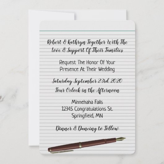 Leerkrachten en studenten Weddenschap Kaart (Achterkant)