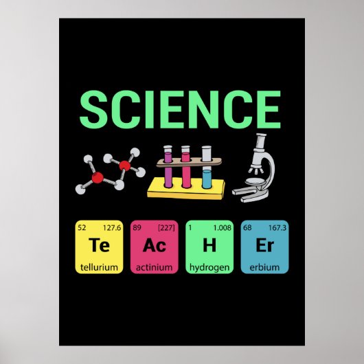 Leerkrachten Gift Science Teacher Definition Poster (Voorkant)