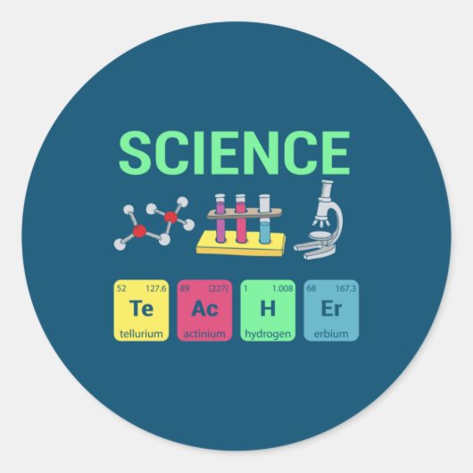 Leerkrachten Gift Science Teacher Definition Ronde Sticker (Voorkant)