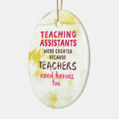 Leerkrachten hebben helden nodig keramisch ornament (Links)