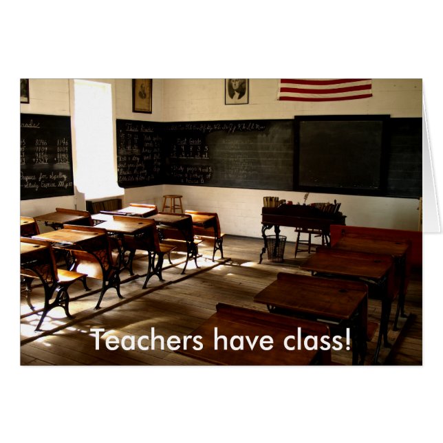 Leerkrachten hebben les in de oude schoolkamer. (Voorkant Horizontaal)