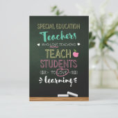 Leerkrachten in het bijzonder onderwijs die van on bedankkaart (Staand voorkant)