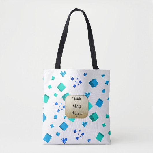 Leerkrachten Inspire Hearts Canvas tas (Voorkant)