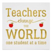 Leerkrachten inspirerend gouden script citeren rod poster (Voorkant)