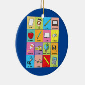 Leerkrachten Kaarten Spaans leraar Bilingual Educa Keramisch Ornament (Rechts)