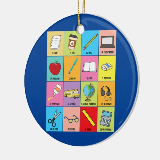 Leerkrachten Kaarten Spaans leraar Bilingual Educa Keramisch Ornament (Links)