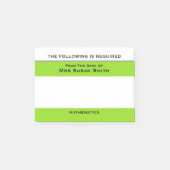 Leerkrachten, klasse, neemt Groene nota | Personal Post-it® Notes (Voorkant)