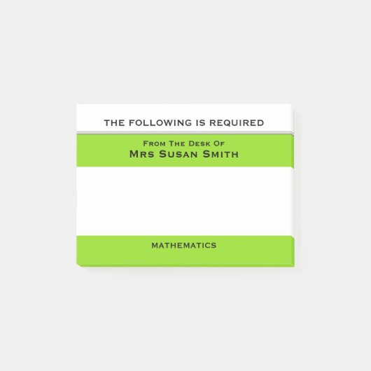 Leerkrachten, klasse, neemt Groene nota | Personal Post-it® Notes (Voorkant)