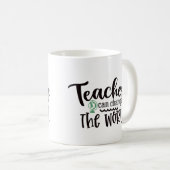 Leerkrachten kunnen de wereld veranderen koffiemok (Voorkant rechts)