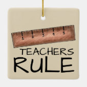 Leerkrachten Leerleraar Wooden Ruler-klasse Keramisch Ornament (Achterkant)