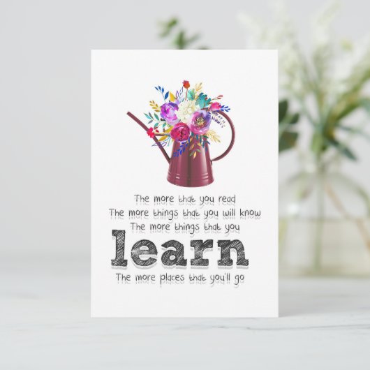 Leerkrachten leren de meer plaatsen bedankkaart (Staand voorkant)