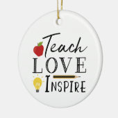 Leerkrachten leren liefdesinspiratie keramisch ornament (Links)