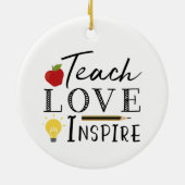 Leerkrachten leren liefdesinspiratie keramisch ornament (Achterkant)