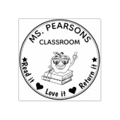 Leerkrachten leslokaalstempel met appel - houten s rubberstempel (Afrduk)