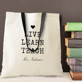 Leerkrachten Live Leren Teach Heart op maat Tote Bag