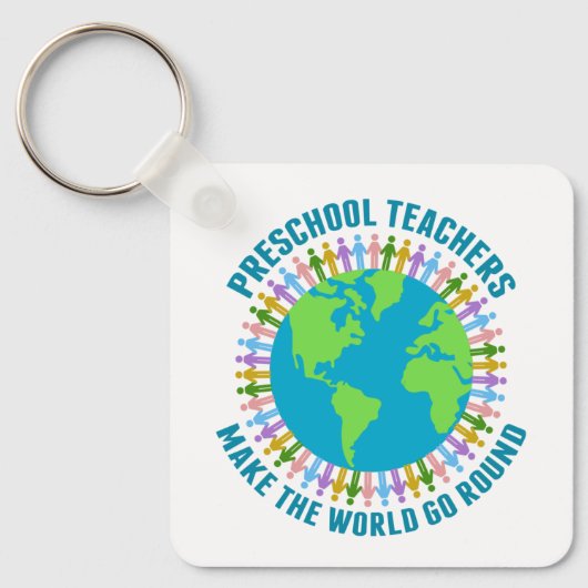 Leerkrachten maken de wereld draaiend sleutelhanger (Voorkant)