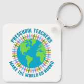 Leerkrachten maken de wereld draaiend sleutelhanger (Achterkant)