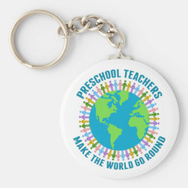 Leerkrachten maken de wereld draaiend sleutelhanger