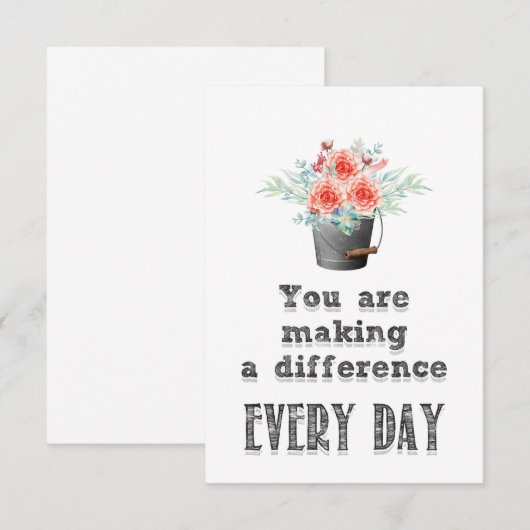 Leerkrachten maken een verschil bedankkaart (Voorkant / Achterkant)