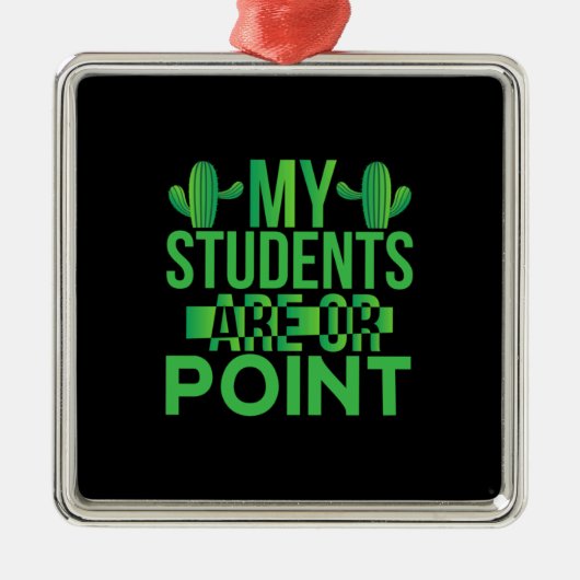 Leerkrachten maken mijn studenten op hun punt metalen ornament (Voorkant)