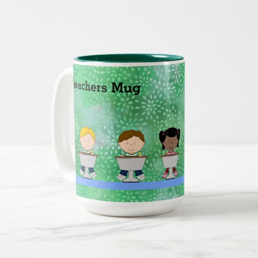 Leerkrachten Mok met jonge studenten (Voorkant links)